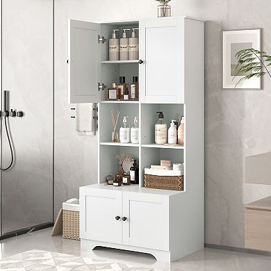 Merax Tall and Wide Bathroom Floor Storage Cabinet