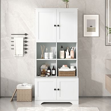 Merax Tall and Wide Bathroom Floor Storage Cabinet