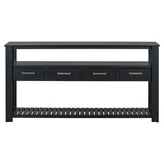Merax Modern Console Table Sofa Table for Living Room with 4 Drawers and 2 Shelves
