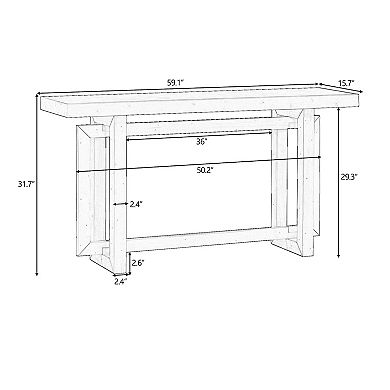 Merax Contemporary Console Table with Wood Top