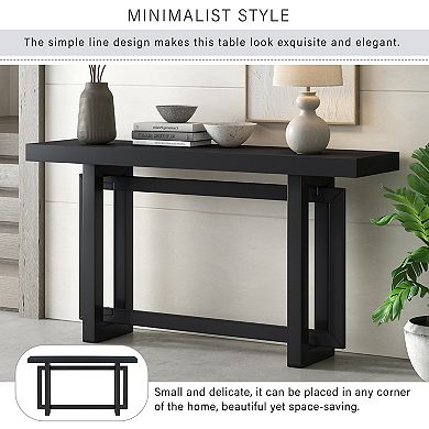 Merax Contemporary Console Table with Wood Top
