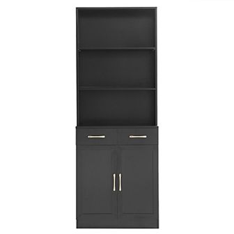Merax Bathroom Storage Cabinet, Cabinet with Two Doors and Drawers