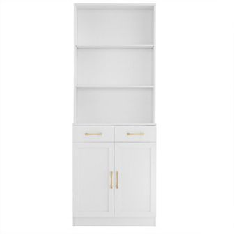 Merax Bathroom Storage Cabinet, Cabinet with Two Doors and Drawers