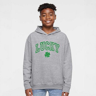 Lucky Clover Distressed Youth Graphic Hoodie