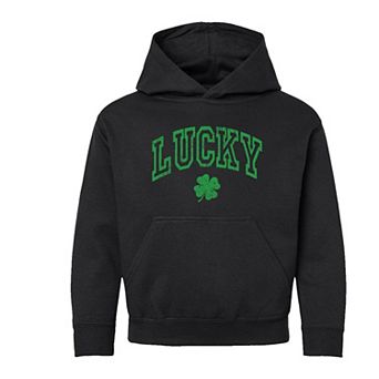 Lucky Clover Distressed Youth Graphic Hoodie