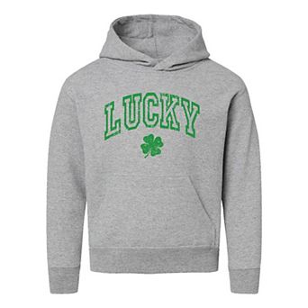 Lucky Clover Distressed Youth Graphic Hoodie
