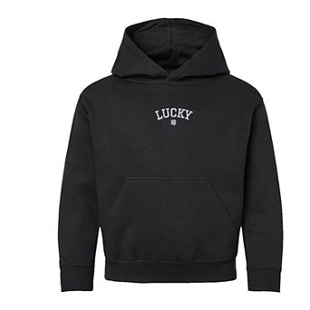 Embroidered Lucky Clover Youth Graphic Hoodie