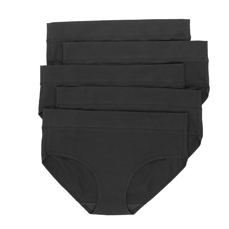 Women's Jezebel Pima Cotton Hipster Panty 4831P5 5-Pack, Size: Small, Black