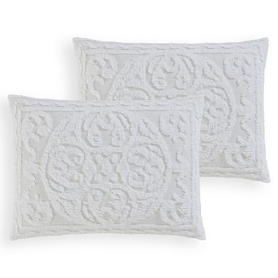 Beatrice Home Fashions 3-Piece Emblem Chenille Comforter Set
