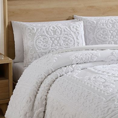 Beatrice Home Fashions 3-Piece Emblem Chenille Comforter Set
