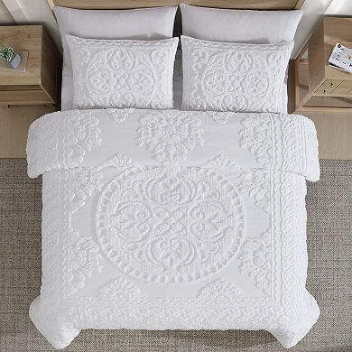 Beatrice Home Fashions 3-Piece Emblem Chenille Comforter Set