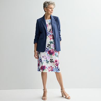 Women's Studio Connection Sheer Overlay Flutter Sleeve Midi Dress