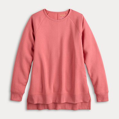 Women's Tek Gear® Ultrasoft Fleece High Slit Tunic Long-Sleeve Crewneck