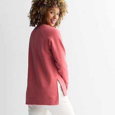 Women's Tek Gear® Ultrasoft Fleece High Slit Tunic Long-Sleeve Crewneck
