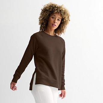 Women's Tek Gear® Ultrasoft Fleece High Slit Tunic Long Sleeve Crewneck