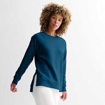 Women's Tek Gear® Ultrasoft Fleece High Slit Tunic Long-Sleeve Crewneck