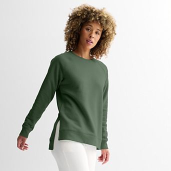 Women's Tek Gear® Ultrasoft Fleece High Slit Tunic Long Sleeve Crewneck