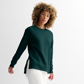 Women's Tek Gear® Ultrasoft Fleece High Slit Tunic Long Sleeve Crewneck