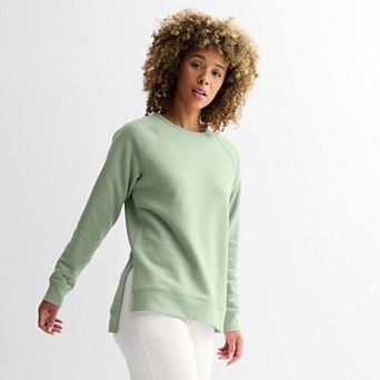 Women's Tek Gear® Ultrasoft Fleece High Slit Tunic Long Sleeve Crewneck
