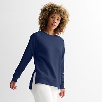 Women's Tek Gear® Ultrasoft Fleece High Slit Tunic Long-Sleeve Crewneck