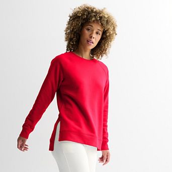 Women's Tek Gear® Ultrasoft Fleece High Slit Tunic Long Sleeve Crewneck