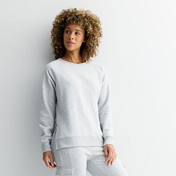 Petite Tek Gear® Ultrasoft Fleece High Slit Tunic Crewneck Sweatshirt