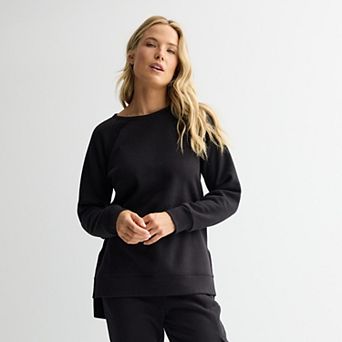 Petite Tek Gear® Ultrasoft Fleece High Slit Tunic Crewneck Sweatshirt