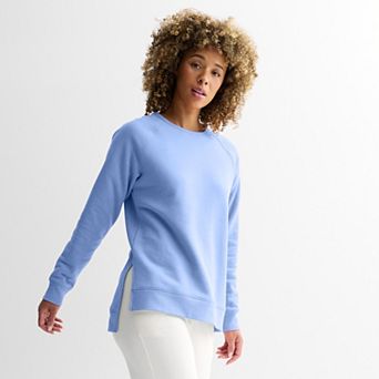 Petite Tek Gear® Ultrasoft Fleece High Slit Tunic Crewneck Sweatshirt