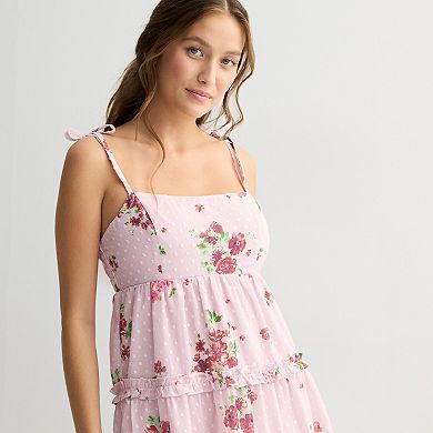 Juniors' Live To Be Spoiled Tiered Mini Dress