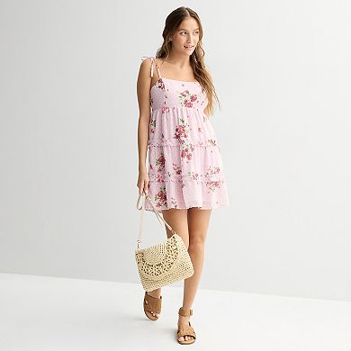 Juniors' Live To Be Spoiled Tiered Mini Dress