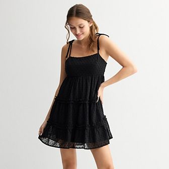 Juniors' Live To Be Spoiled Tiered Mini Dress