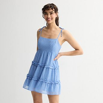 Juniors' Live To Be Spoiled Tiered Mini Dress