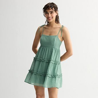 Juniors' Live To Be Spoiled Tiered Mini Dress