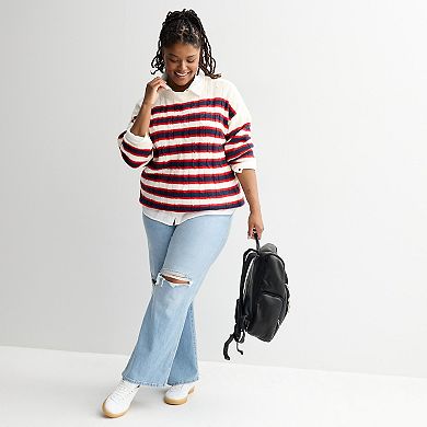 Juniors' Plus Size SO® Cable Knit Tunic Sweater