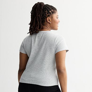 Juniors' Plus Size SO® Thermal Baby Tee