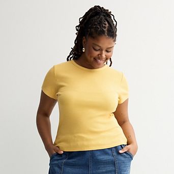 Juniors' Plus Size SO® Thermal Baby Tee