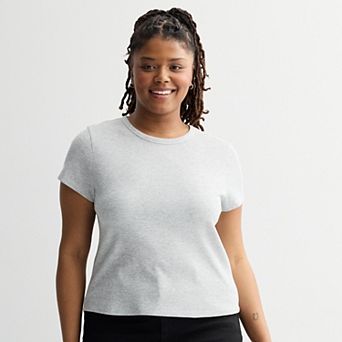 Juniors' Plus Size SO® Thermal Baby Tee