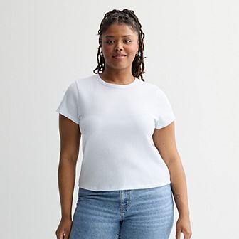 Juniors' Plus Size SO® Thermal Baby Tee