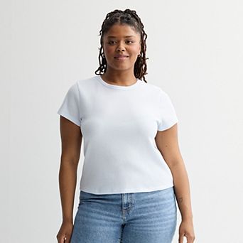 Juniors' Plus Size SO® Thermal Baby Tee