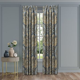 Royal Court Messina Blue Set of 2 Window Curtain Panels