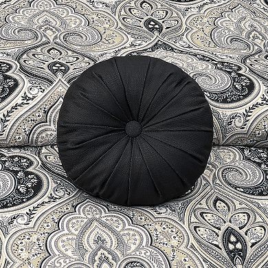Royal Court Messina Black Round Decorative Throw Pillow