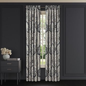 Royal Court Messina Black Set of 2 Window Curtain Panels