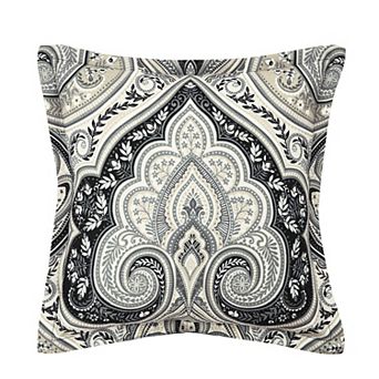 Royal Court Messina Black 18-Inch Square Decorative Throw Pillow