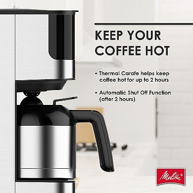 Melitta Aroma Tocco™ 8-Cup Drip Coffee Maker with Thermal Carafe and Touch Control Display