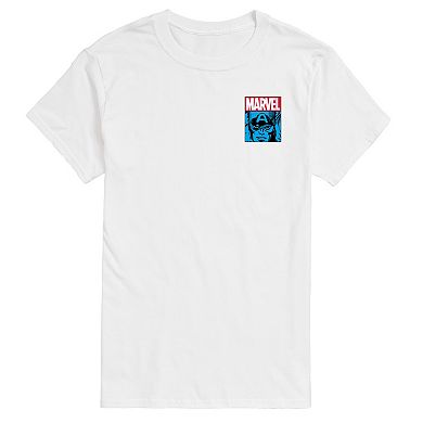 Men's Captain America Flag Comic Retro Graphic Tee