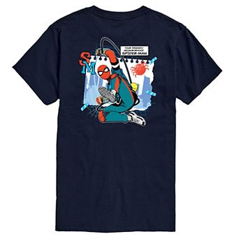 Men's Your Friendly Neighborhood Spider-Man Spider Suit Sketch Graphic Tee