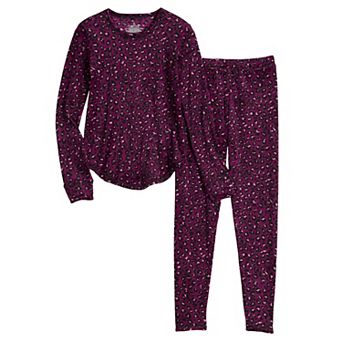 Girls 4-16 Cuddl Duds® Stretch Velour 2 pc Base Layer Set