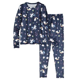 Girls 4-16 Cuddl Duds® Comfortech Stretch Poly 2 pc Base Layer Set