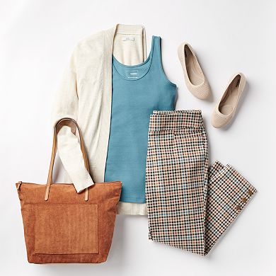 Women's Croft & Barrow® Ribbed Classic Open-Front Cardigan
