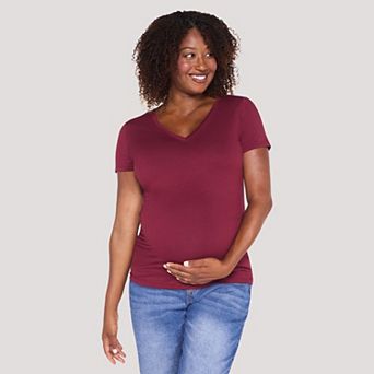 Maternity Motherhood® Side Ruched V-Neck Tee